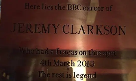 Clarkson fracas: hotel hangs plaque commemorating punch-up