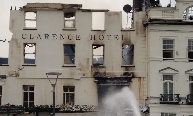 Royal Clarence Hotel to be demolished after devastating fire
