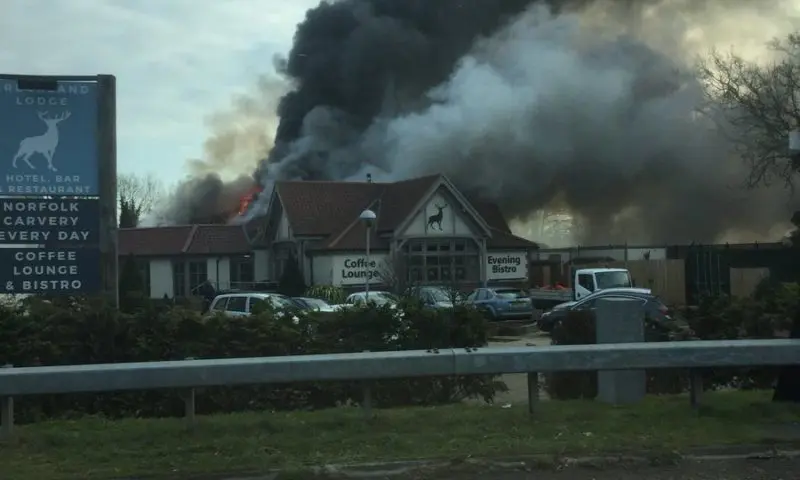 Fire breaks out at Norfolk hotel
