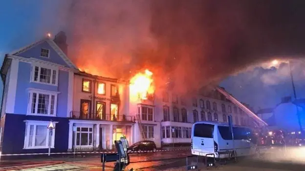 Human remains recovered at burnt down Belgrave House Hotel