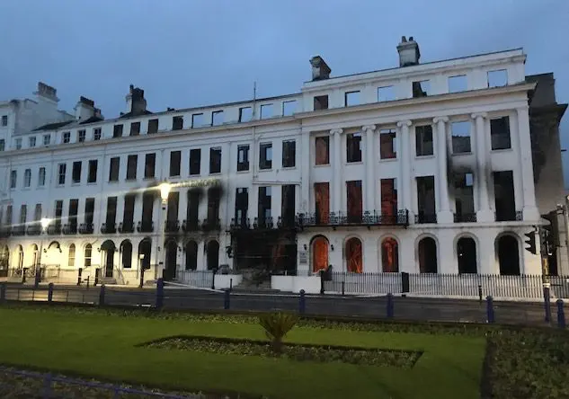 Claremont hotel fire: Part of the historic building collapses