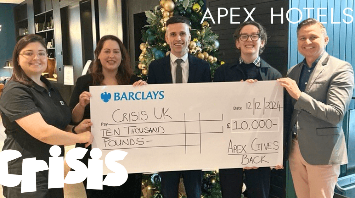 Apex Hotels makes £10k donation to Crisis UK this Xmas