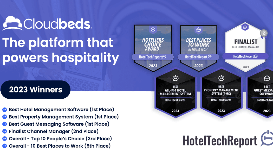 Cloudbeds wins six 2023 HotelTechAwards, solidifying position as an industry leader